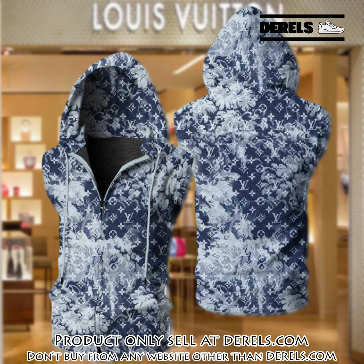 Louis vuitton watercolor unisex sleeveless zip up hoodie luxury for men women szh017 dr2547776